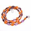 Natural Amethyst Carnelian Garnet Gemstone Beads Necklace 3-11 Mm 18" UB-7847 UB-7847