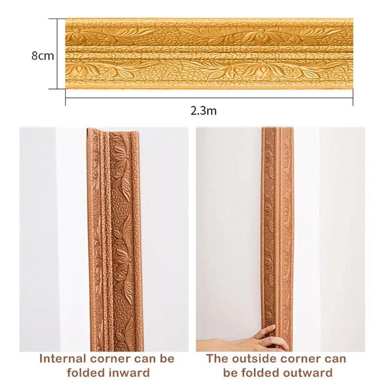 Foam Skirting Line Self-Adhesive Internal External Corner Molding Trim Door Frame Window Sill Ceramic Tile Decoration Stickers