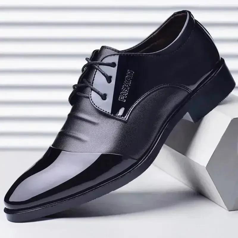 Dress Shoes Man Office Pointed Toe Spring Autumn Social Shoe for Men Clothing Elegant and Classic Leather Casual Party Gentleman