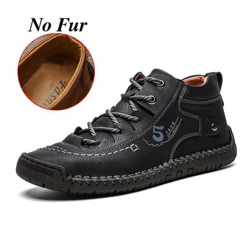 Men's Hand-made Super Fiber PU Rubber Soft Sole Lightweight Wear-resistant Non-slip Casual Shoes