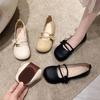 Korean Style Women Flats New Fashion Flower Button Square Toe Mary Jane Shoes for Woman Comfort Casual Shoe Ballerina Flats