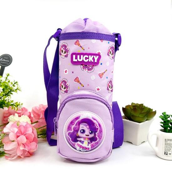 Haute Anjou Girls' Catch Tinipping Lucky Ping Billy Pocket Water Bottle Bag, Purple (Lucky Ping), 1 Piece, a Popular Character In Korea