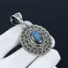 Labradorite Pendant Handmade Jewelry 925 Sterling Silver Necklace Natural Blue Fire Labradorite Gemstone Jewelry Pendant Gift For Him For New Year