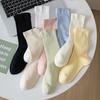 Ladies Summer Thin Pure Color Casual Breathable Mesh Sweat Absorbing Boneless Month Son In The Tube Stack Socks