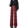 Women's Spring and Autumn New High-waist Drooping Loose Lazy Style Small Retro Straight Wide-leg Pants