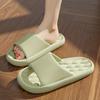 Unisex Solid Color Pillow Slides, Soft Sole Home Bathroom Shoes, Lightweight & Comfy Indoor Slides