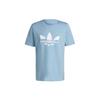 Originals Trefoil Logo Print Breathable Sports Tee Men Tops Sky-Blue H62496