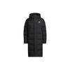 Solid Color Logo Print Hooded Mid-Length Down Jacket Men Outerwear Black HZ5345