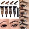 4 Color Eyebrow Gel Cream with Brush Waterproof Lasting Fast Tint Easy Dye DIY Natural Enhancers Brow Tattoo Tin Makeup Cosmetic
