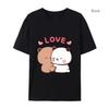 Panda Bear Cute Cartoon Women T-shirt Bubu Dudu Kawaii Clothing Women Couple T-shirt Harajuku T-shirt
