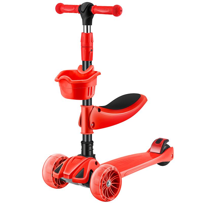 Foldable Children's Scooter with Seat for Ages 2-9