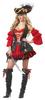 California Costume Cosplay Spanish Pirate Red Women's
