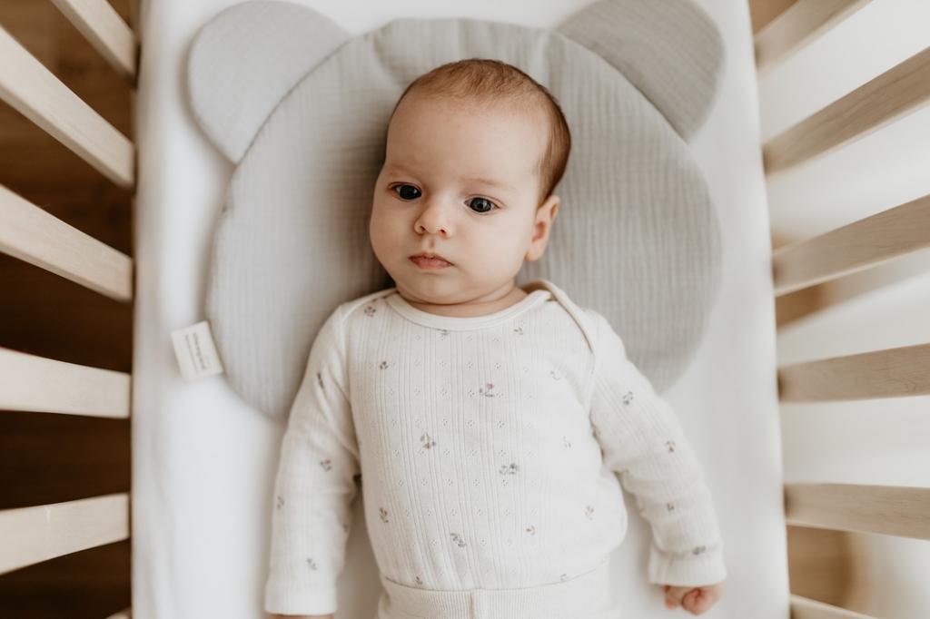 Муслиновая подушка «Мишка Тедди» серая