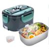 2 In1 Household Car Electric Lunch Box Food Grade Stainless Steel Heating Bento Box Portable Food Heated Warmer Container Set