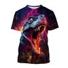 Fashion Animal Dinosaur 3D Printed T-shirt For Men Hot Sale Tyrannosaurus Short-sleeved Round Neck Tee Shirt Casual Street Tops