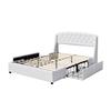 Iris - Solid and Comfortable Bed 160x200 with Base with 4 Drawers Headboard Color WHITE Feet In 4 Cm - 2 X