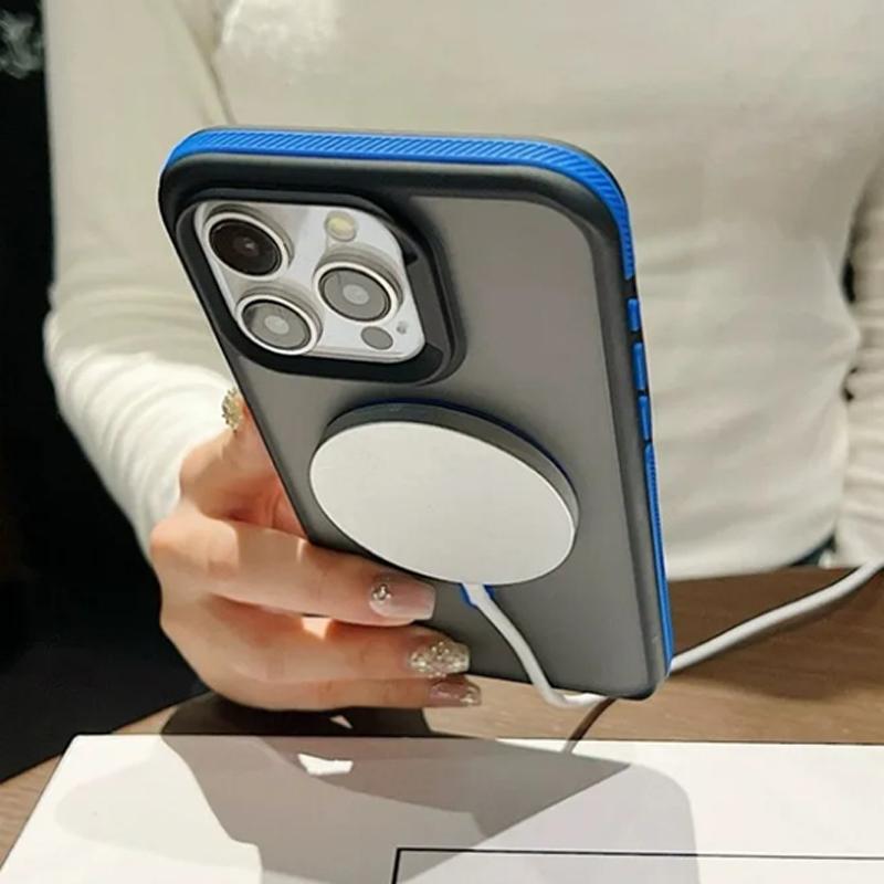 Luxury Matte Translucent Armor Case For iPhone 16 15 14 13 12 11 Pro Max Plus Magsafe Magnetic Wireless Charging Shockproof Cover