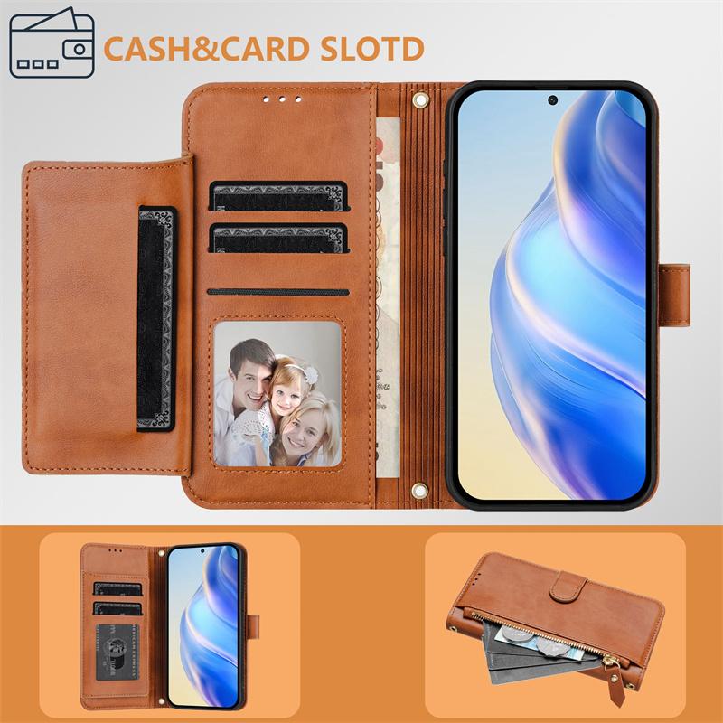 Flip Case for Oneplus 1+ Nord 2T CE 2 3 4 Lite 5G Leather Wallet Cover Card Slot Bag Zipper Casing