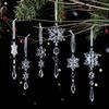 Acrylic Snowflake String 6-piece Set, Ice Column Snowflake Pendant, Christmas Tree Decoration Pendant