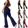 Women's Jumpsuit Solid Color Sexy Backless Tight Fitting Elastic Sports Sleeveless  Jumpsuit
