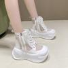 Fashion Women Summer Grid Boots 2025 Breathable Mesh Sneakers High Platform Hollow Ankle Boots For Woman Lace-up Outdoor Chunky Shoes