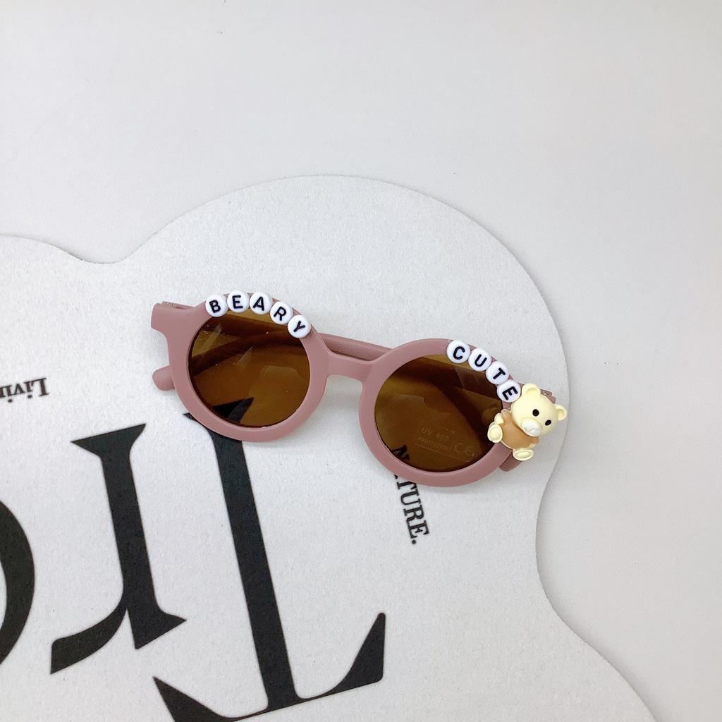 Vintage Children'S Sunglasses Cute Baby Bear Sunglasses Fashion Cartoon Uv-Proof Boys And Girls Glasses