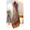 Pure Malai Cotton Saree with Big Border Digital Print Concept with Elegant Kalamkari Patterns with Contrast  Big Pallu with Tassels Attached