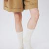 I Hate Monday [IHM250325] Silk French Socks Ivory