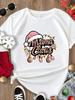 (Asian Size) Tee Merry Christmas New Year Holiday Top Festival Casual Women Letter Sweet 90s Print Lady Short Sleeve Fashion Graphic T-shirts