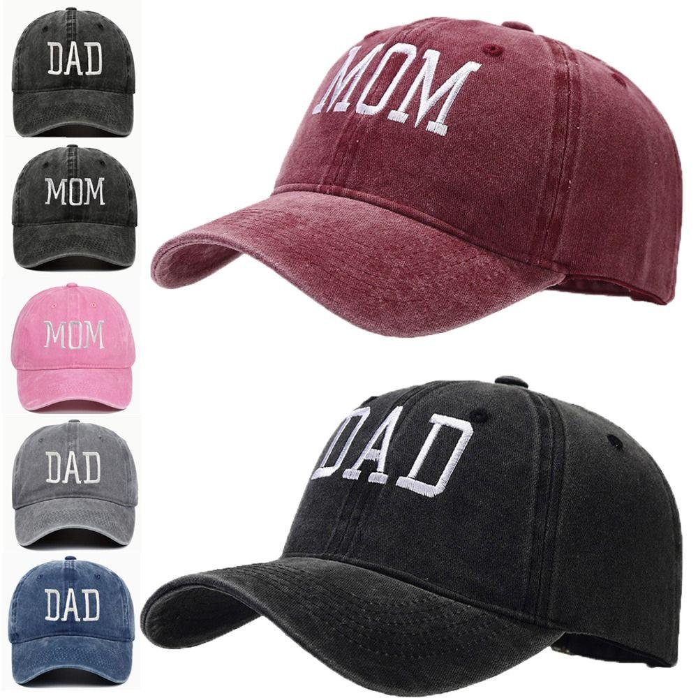 Vintage DAD MOM Embroidery Baseball Caps Adjustable Baseball Hats Men Women Distressed Faded Cap