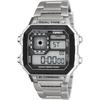 CREPHA Men's Digital Waterproof Watch with Metal Band, Silver, TS-D306-SV