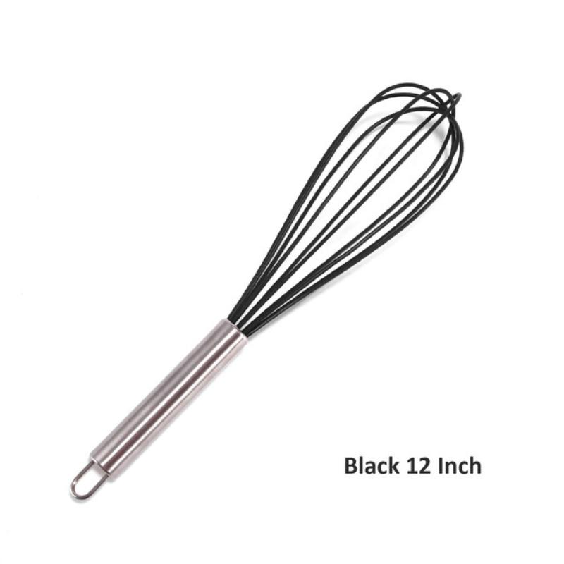 1PC Manual Egg Beater High Quality Stainless Steel Silicone Balloon Whisk Cream Mixer Milk Shake Mixing Stiring Tools 8/10/12 Inch