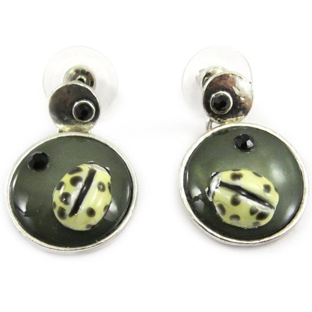 NOA [G0394] - Gray 'Nacre En Folie' Designer Earrings