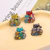 Trendy Elegant  Cat Brooch For Women Girls Cartoon Cute Animal Backpack Decoration Badge Funny Clothes Pins Jewelry