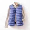 Women's Collarless Down Liner Vest V-Neck Lightweight Down Jacket Autumn and Winter Warm Jacket Waistcoat Round Neck Jacket