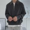 Men's Vintage Half-Zip Lapel Sweater – Loose-Fit, All-Match, Autumn/Winter 2023 Casual Top.