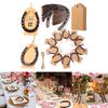 Set of 24pcs Metal Horseshoes Pendant Decors with Natural Rope Tied Blank Thank You Card for Party Wedding Decorations