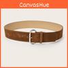 Street Style Retro Solid Color Suede Women Casual Wide Belt For Daily Outfits