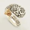 Women Ring Flower Bee Ring Retro Creative Bee Circling Flower Spoon Ring