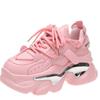 Fashion 2024 Spring Fashion Chunky Sneakers for Women Breathable Mesh Casual Shoes Woman Thick Bottom Sports Platform Shoes Black Pink