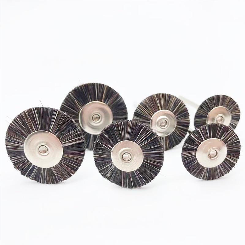 10Pcs/Bag 2.35mm Polishing Brush Wheel Dental Laboratory Lab Materials Soft Grey Goat Hair Rotary Tools Low Speed HP Shank Buff
