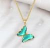Stylish 14k Gold Plated Butterfly Shape Necklace Golden Chain Pendant for Women and Girls