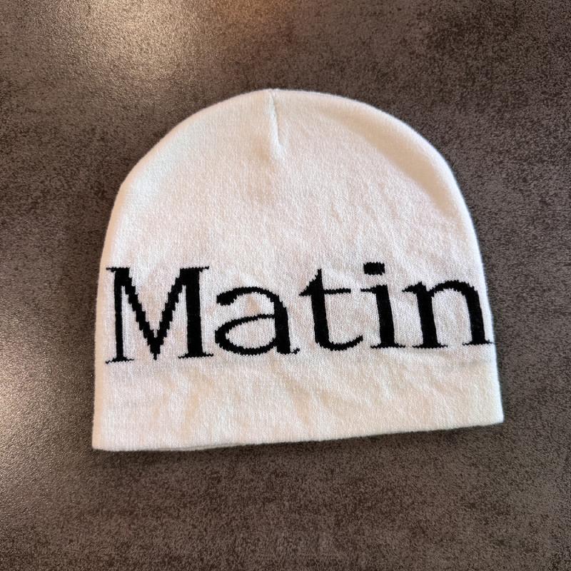 Streetwear Letter Matin Knitted Beanie Warmth Ear Protection Cold Seasons Cap