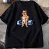 Pit Bull Weightlifting T-shirt Funny Deadlift Men Fitness Gym Tshirt Male Cotton Short Sleeve O Neck Vintage Clothing Dog Tees