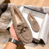 Fashion 2025 White Wool Loafers Women Plush Fur Flats Brand Cotton Shoes Ladies Winter Warm Lambswool Mocasines Femmes Sheep Fuzzy Boots