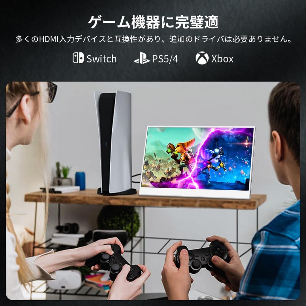 Corkea Mobile Monitor Touch Panel 14 Inch Mobile Display 1920 X 1080 Resolution sRGB Color Wide View with Folding Stand Compatible with USB DP Game