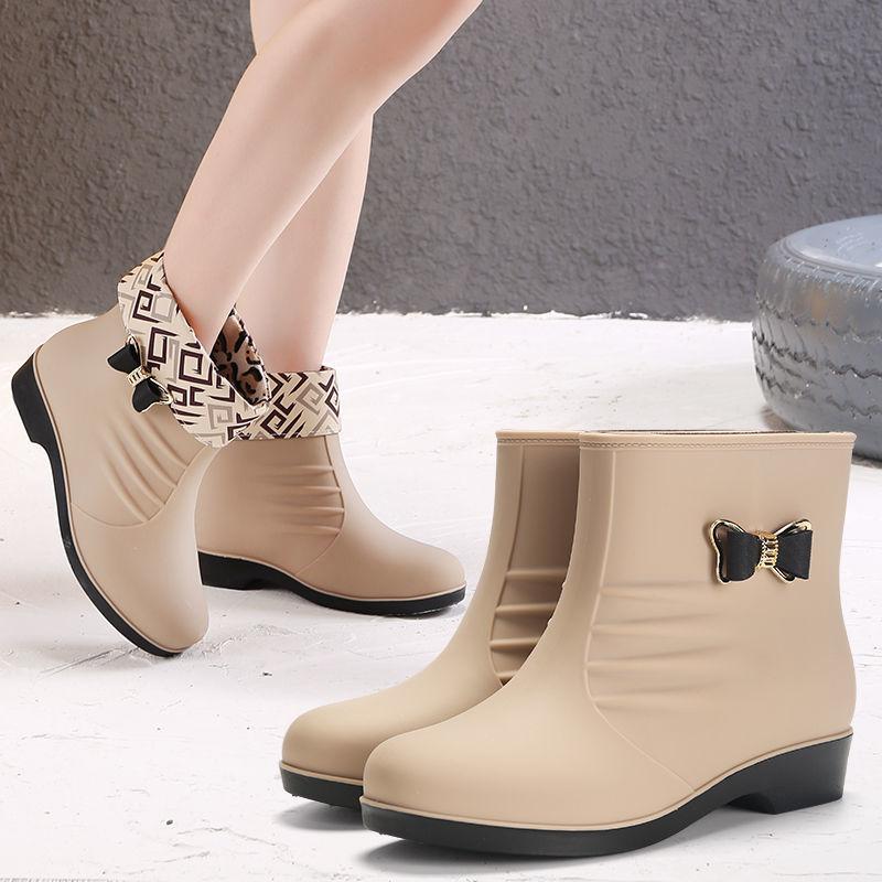 Fashion Women Boots Short Barrel Non-slip Waterproof Raining Boots for Women Spring and Autumn Trend Barrel New Platform Boots