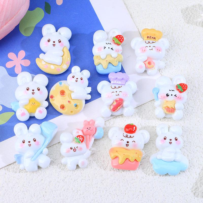 [Clearance] Shiny Kirby Resin Accessories: Rabbit, Bear, and Star Epoxy Phone Case, Hairpin, and Cream Glue
