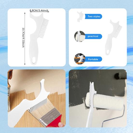Инструмент для очистки кистей и валиков для краски Портативный Легкий Пластиковый 2-в-1 Многоцелевой