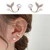 Arrival Stud Earrings  Fish Tail Metal Women Flower Pearl Trendy Jewelry